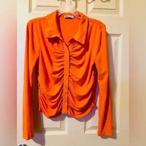 Zara Long Sleeve Orange Blouse